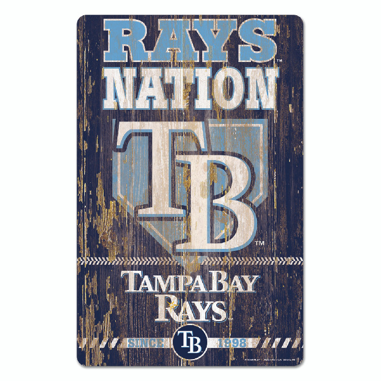 Tampa Bay Rays Sign 11x17 Wood Slogan Design