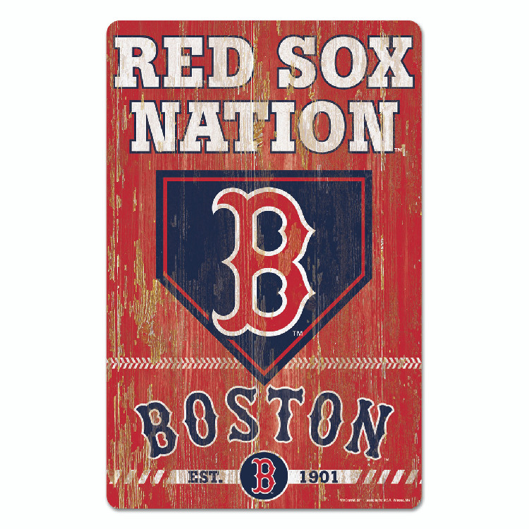 Boston Red Sox Sign 11x17 Wood Slogan Design