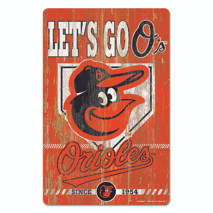 Baltimore Orioles Sign 11x17 Wood Slogan Design