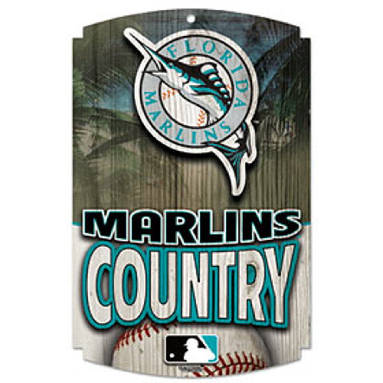 Florida Marlins Wood Sign - Country