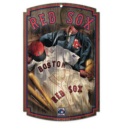 Wincraft Boston Red Sox Sign 11x17 Wood Throwback Jersey Design -