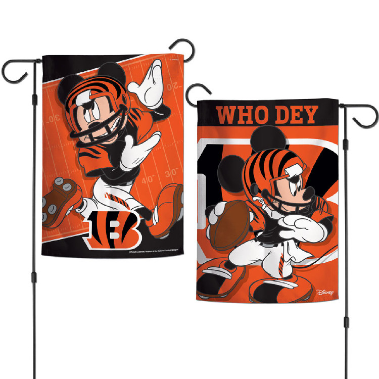 Cincinnati Bengals Flag 12x18 Garden Style 2 Sided Disney