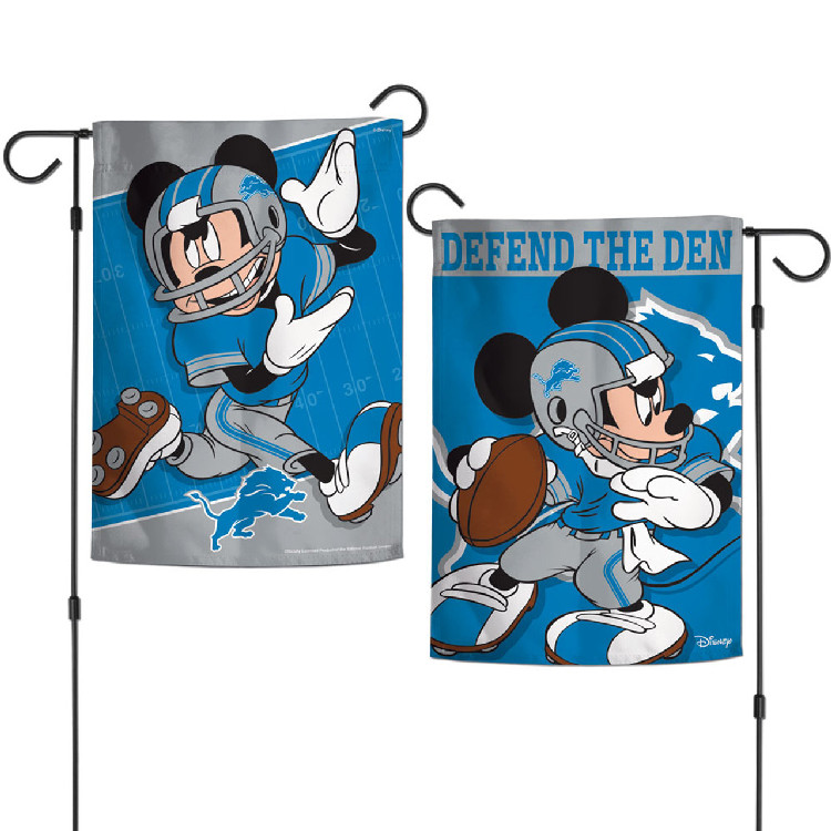 Detroit Lions Flag 12x18 Garden Style 2 Sided Disney