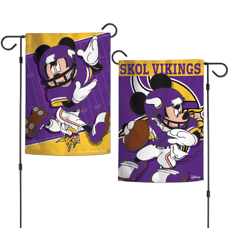 Minnesota Vikings Flag 12x18 Garden Style 2 Sided Disney