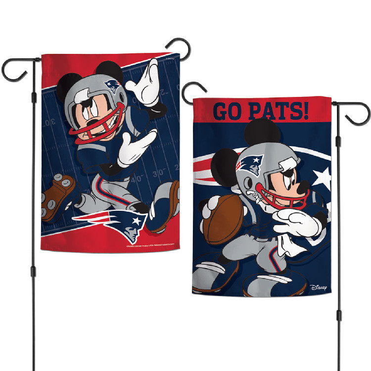 New England Patriots Flag 12x18 Garden Style 2 Sided Disney