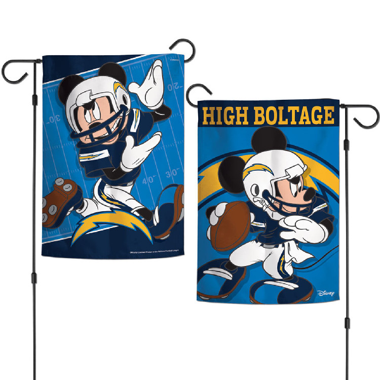 Los Angeles Chargers Flag 12x18 Garden Style 2 Sided Disney