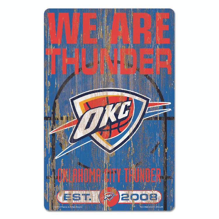 Oklahoma City Thunder Sign 11x17 Wood Slogan Design