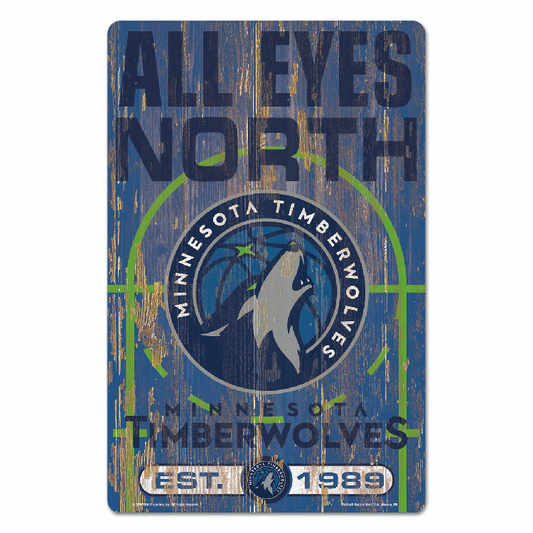 Minnesota Timberwolves Sign 11x17 Wood Slogan Design