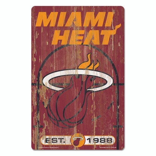 Wincraft Miami Heat Sign 11x17 Wood Slogan Design -