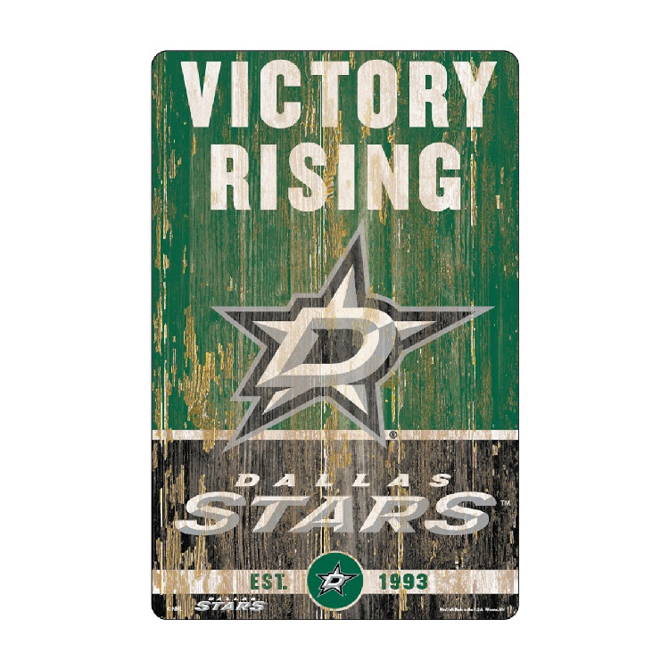 Dallas Stars Sign 11x17 Wood Slogan Design