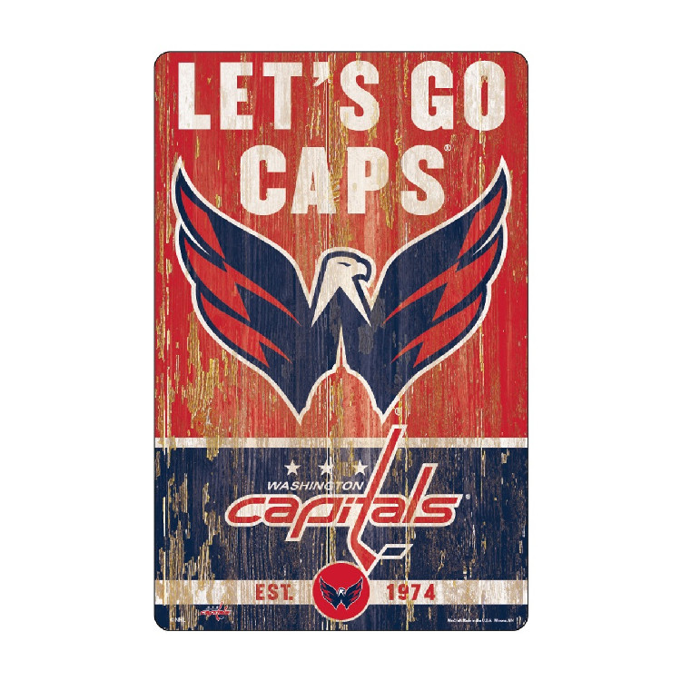 Washington Capitals Sign 11x17 Wood Slogan Design