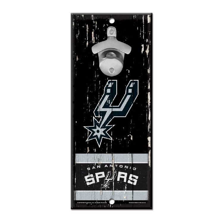 San Antonio Spurs Sign Wood 5x11 Bottle Opener