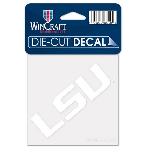 Wincraft LSU Tigers Decal 4x4 Perfect Cut White Alternate