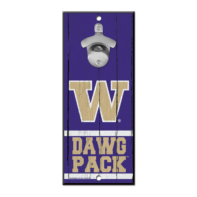 Washington Huskies Sign Wood 5x11 Bottle Opener