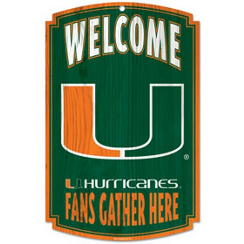 Wincraft Miami Hurricanes Wood Sign - 11" x 17" -