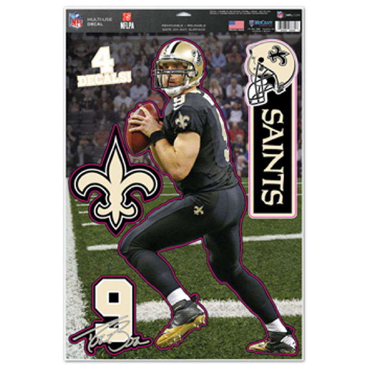 New Orleans Saints Drew Brees Decal 11x17 Multi Use