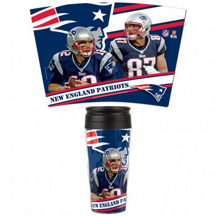 New England Patriots Mug 16oz Travel Contour Style