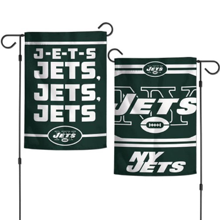 New York Jets Flag 12x18 Garden Style 2 Sided Slogan Design