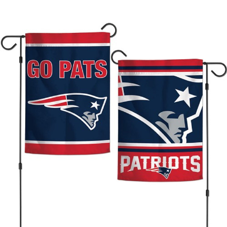 New England Patriots Flag 12x18 Garden Style 2 Sided Slogan Design