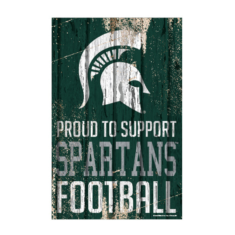 Michigan State Spartans Sign 11x17 Wood Proud to Support Design