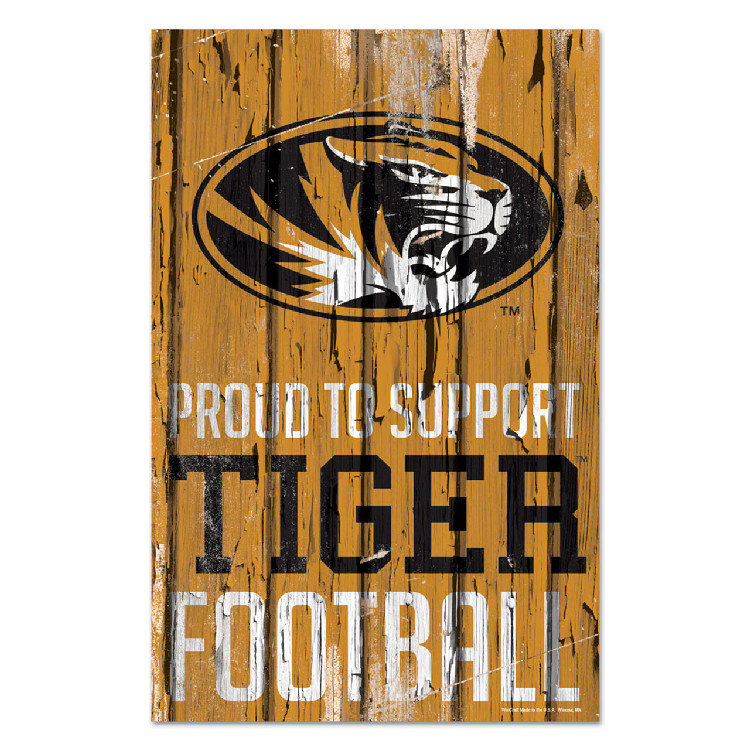 Missouri Tigers Sign 11x17 Wood Proud to Support Design