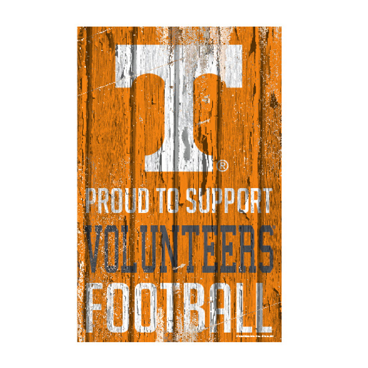 Tennessee Volunteers Sign 11x17 Wood Proud to Support Design