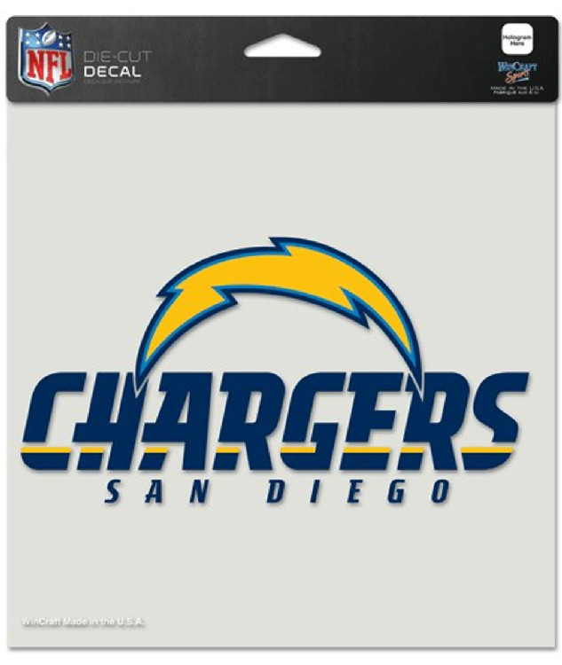 Los Angeles Chargers Decal 8x8 Perfect Cut Color