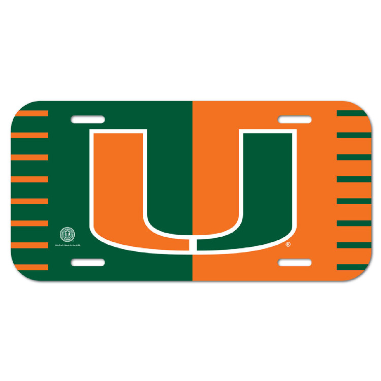 Miami Hurricanes License Plate Plastic