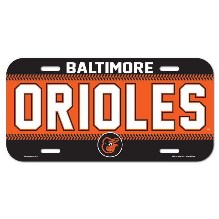 Baltimore Orioles License Plate Plastic