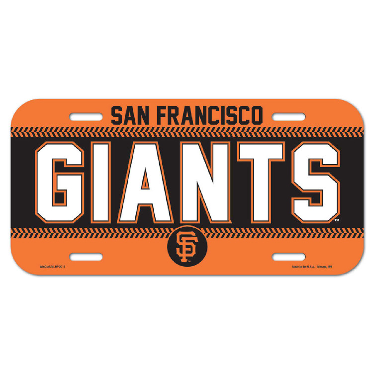 San Francisco Giants License Plate Plastic