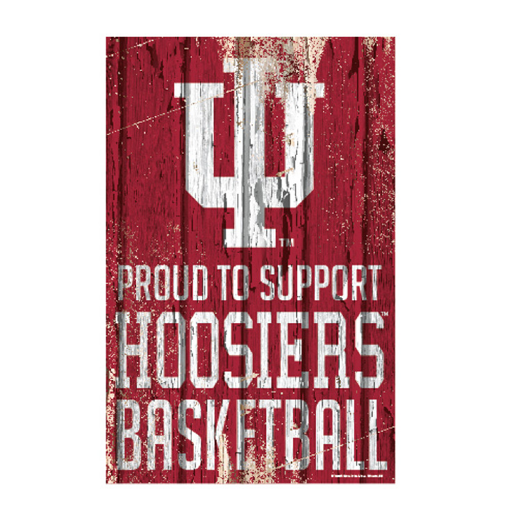 Indiana Hoosiers Sign 11x17 Wood Proud to Support Design