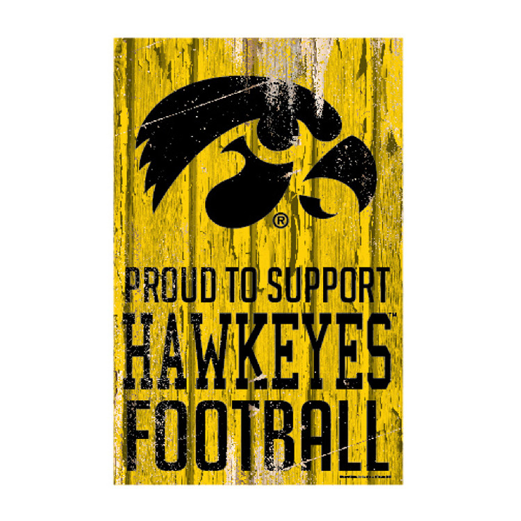 Iowa Hawkeyes Sign 11x17 Wood Proud to Support Design