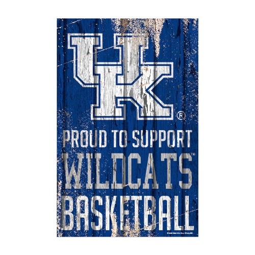 Wincraft Kentucky Wildcats Sign 11x17 Wood Proud to Support Design -