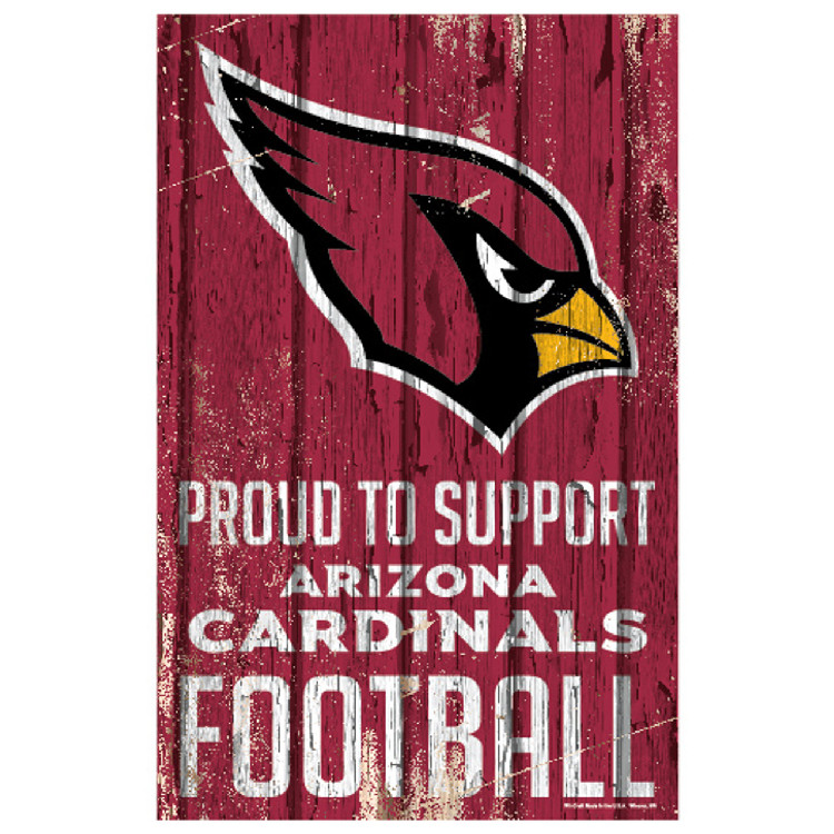 Arizona Cardinals Sign 11x17 Wood Proud to Support Design