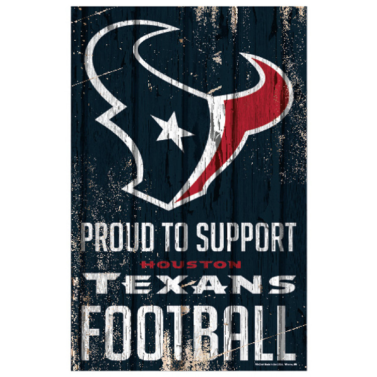 Houston Texans Sign 11x17 Wood Proud to Support Design