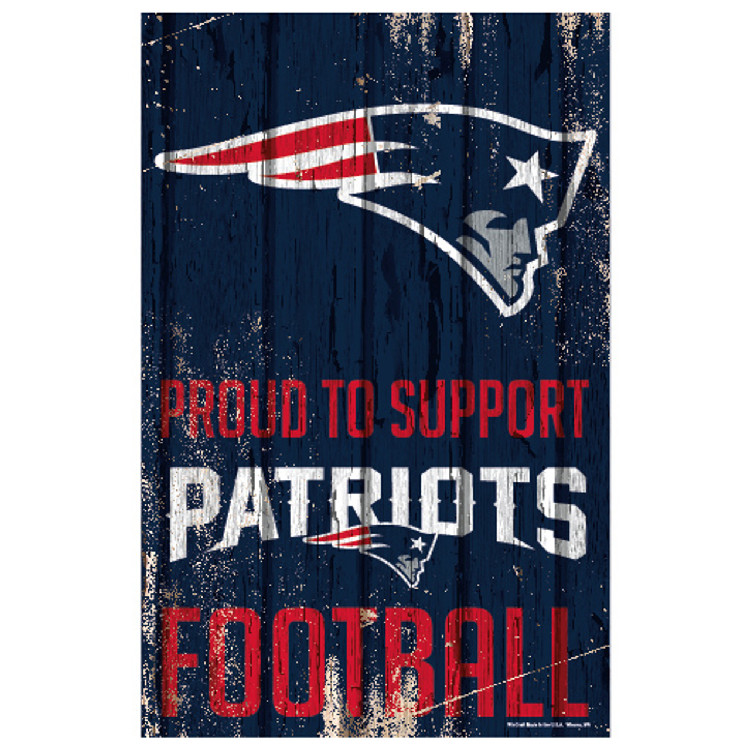 New England Patriots Sign 11x17 Wood Proud to Support Design
