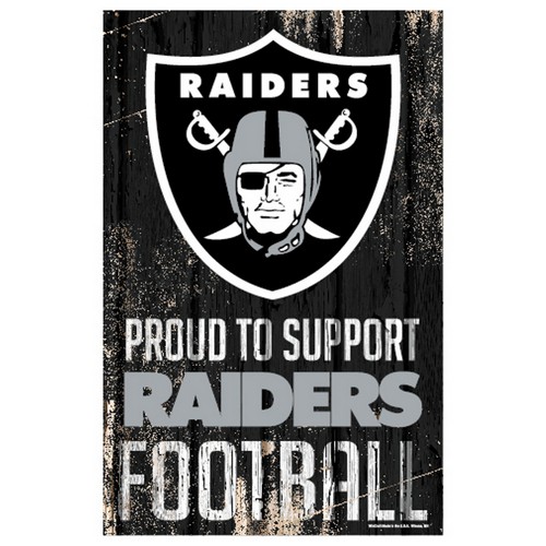 Wincraft Las Vegas Raiders Sign 11x17 Wood Proud to Support Design