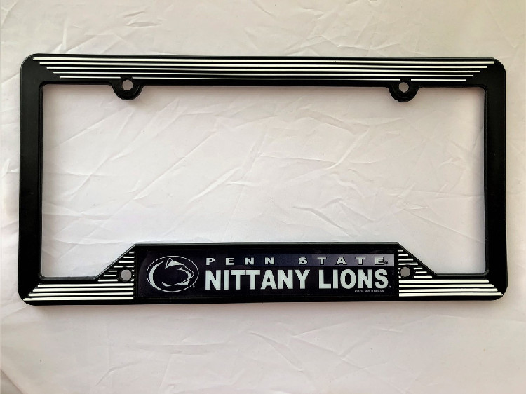 Penn State Nittany Lions License Plate Frame Plastic Black