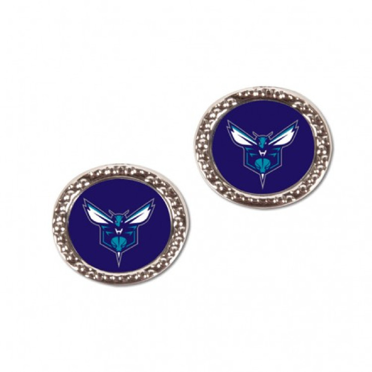 Charlotte Hornets Earrings Round Style