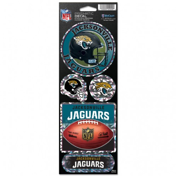 Jacksonville Jaguars Decal 4x11 Die Cut Prismatic Style