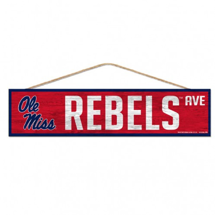 Mississippi Rebels Sign 4x17 Wood Avenue Design