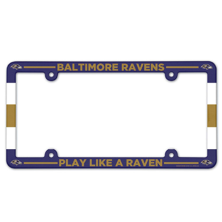 Baltimore Ravens License Plate Frame Plastic Full Color Style