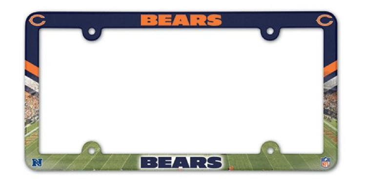 Chicago Bears License Plate Frame Plastic Full Color Style