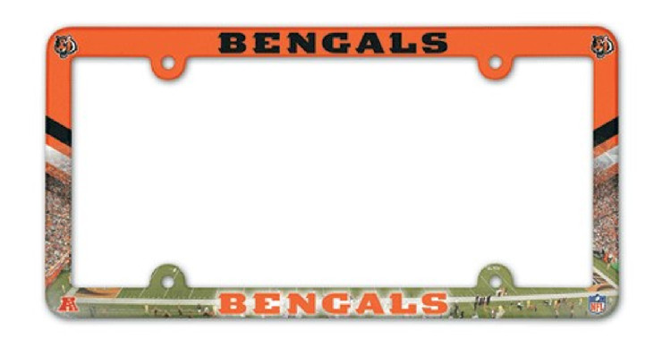 Cincinnati Bengals License Plate Frame Plastic Full Color Style