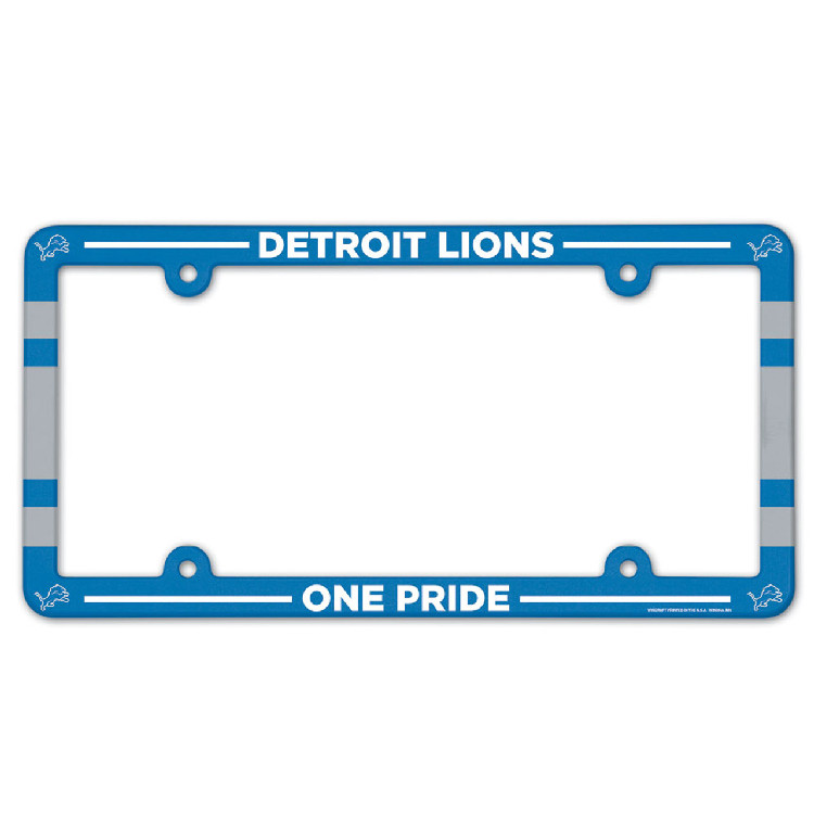 Detroit Lions License Plate Frame Plastic Full Color Style