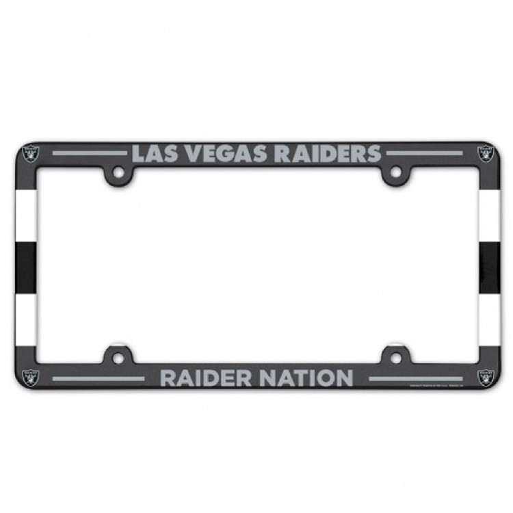 Las Vegas Raiders License Plate Frame Plastic Full Color Style