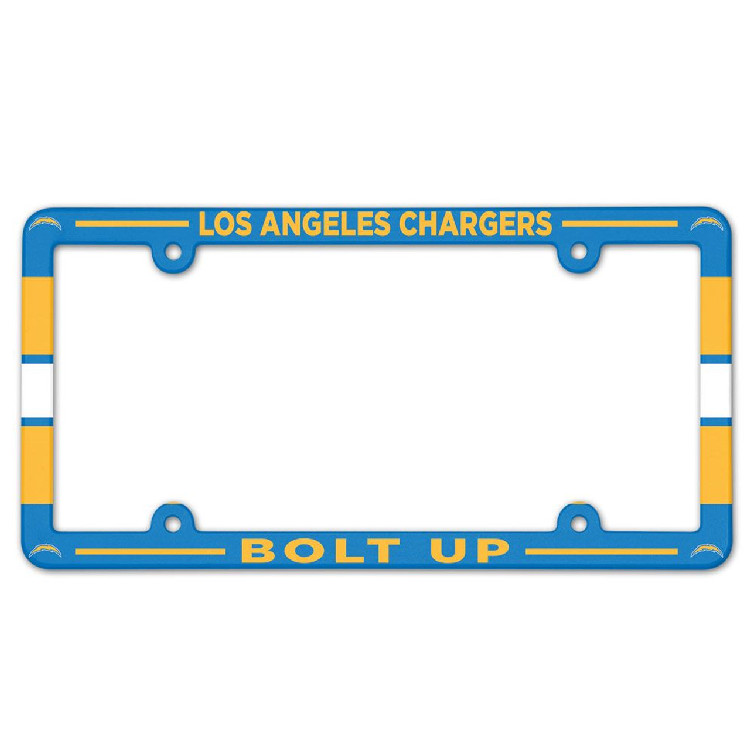 Los Angeles Chargers License Plate Frame Plastic Full Color Style