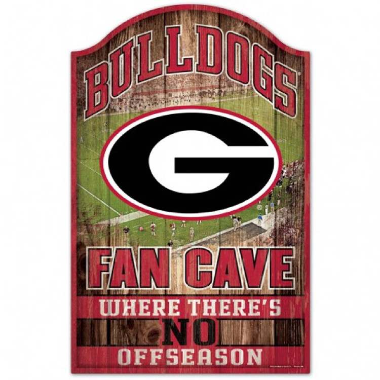 Georgia Bulldogs Sign 11x17 Wood Fan Cave Design