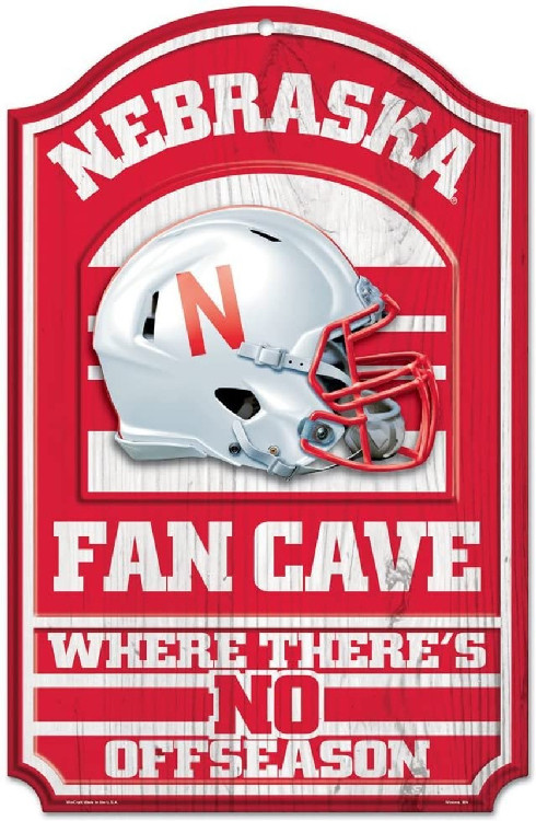 Nebraska Cornhuskers Sign 11x17 Wood Fan Cave