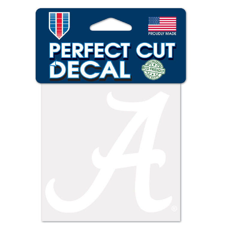 Alabama Crimson Tide Decal 4x4 Perfect Cut White